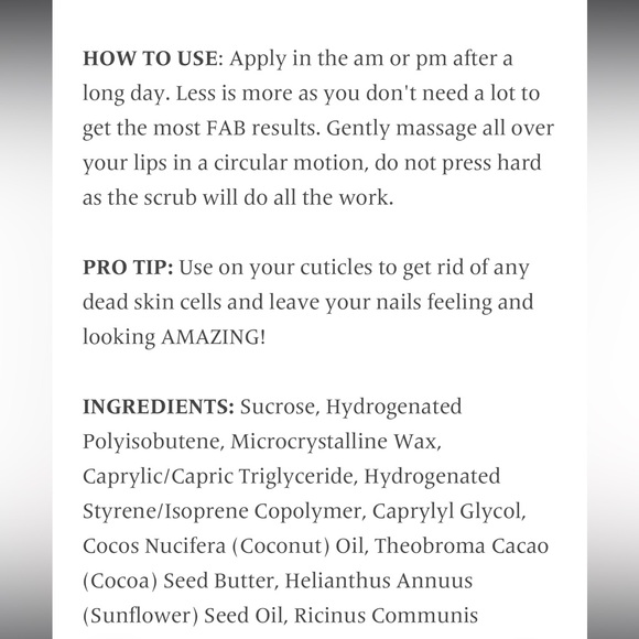 DA LISH COSMETICS Lip Scrub
vegan, cruelty free
Net Weight: 9g | 0.31 oz, NEW - Picture 6 of 7